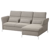 Modern gray FAMMARP sectional sofa, sleek metal legs, adjustable cushions.