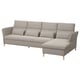 A modern gray FAMMARP sectional sofa with adjustable headrests, wooden legs, and throw pillows.