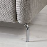 Modern sofa with sleek chrome legs, comfortable cushions, stylish design.
