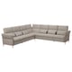 A FAMMARP sectional sofa in neutral beige with wooden legs, featuring adjustable headrests and lumbar support for comfort.
