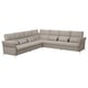 Modern l-shaped gray FAMMARP couch with adjustable headrests and armrests, designed for comfort and flexibility.