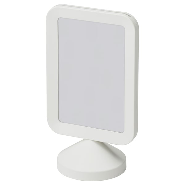 Round-edge photo frame displays photos double-sided.