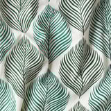 FJÄDERKLINT Curtains, 1 pair, white/green, 145x300 cm