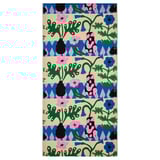FJÄLLDRABA cotton fabric, beige with colorful floral pattern, rectangular, vibrant design.