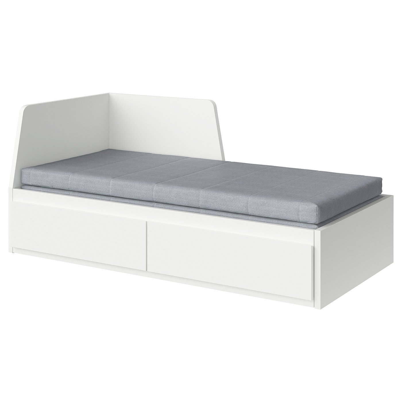 FLEKKE day-bed w 2 drawers/2 mattresses, white/Ågotnes firm