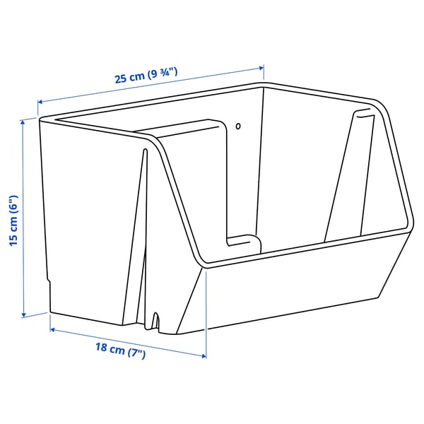 FODERTRÅG Organiser for desk/wall, grey-blue, 25x18x15 cm