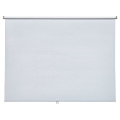 A FÖNSTERBLAD roller blind, white with a subtle pattern, made of polyester, in a rectangular shape.
