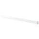 White glossy cabinet trim, moisture-resistant, 25-year warranty.