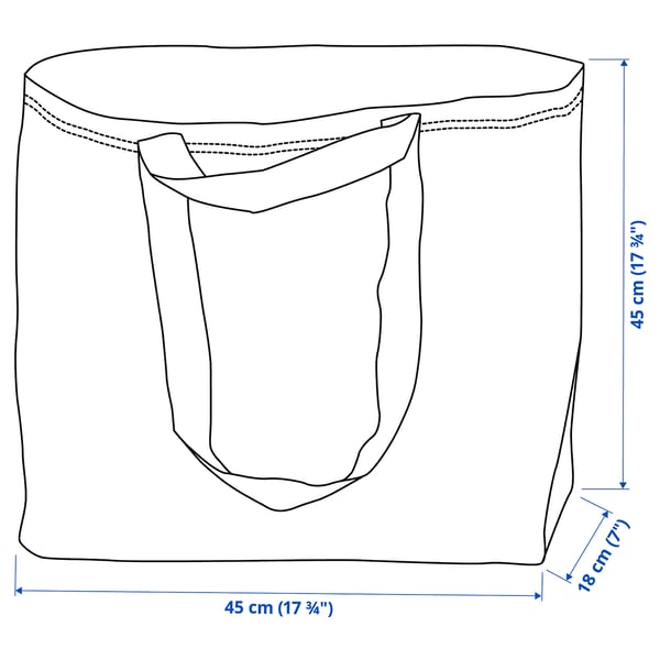 Illustration with measurements for the product: FRAKTA.