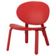 Option: Red wooden chair, scandinavian design.