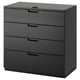 Option: GALANT: black, 4-drawer office cabinet with sleek design and modern pulls.