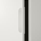 White modern cabinet with sleek handle; quality design for organized storage.