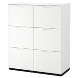White GALANT office cabinet, six compartments, sleek design.