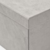 GJÄTTA Storage box with lid, velvet light grey, 18x25x15 cm
