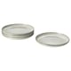 GLADELIG white stoneware plates, simple round shape, glazed finish, elegant table decor, stackable.