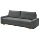 Gray GRÄLVIKEN sofa-bed with wooden legs, rectangular shape, and simple design.