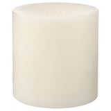 White cylindrical candle, smooth finish, simple design.