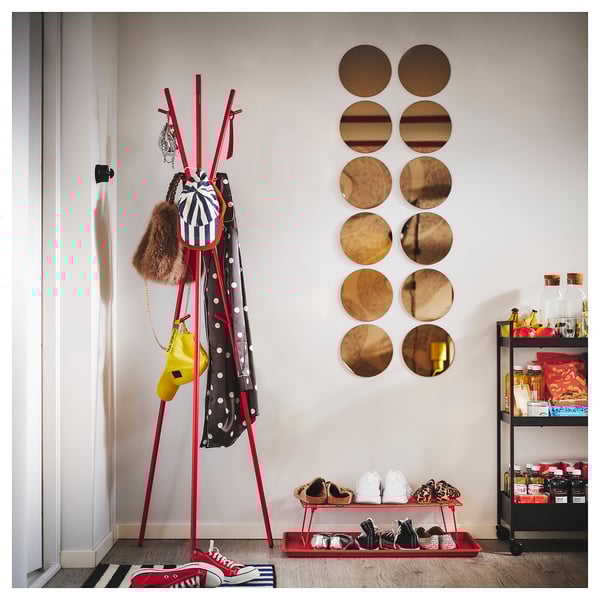GREJIG Shoe rack, bright red, 58x27x17 cm