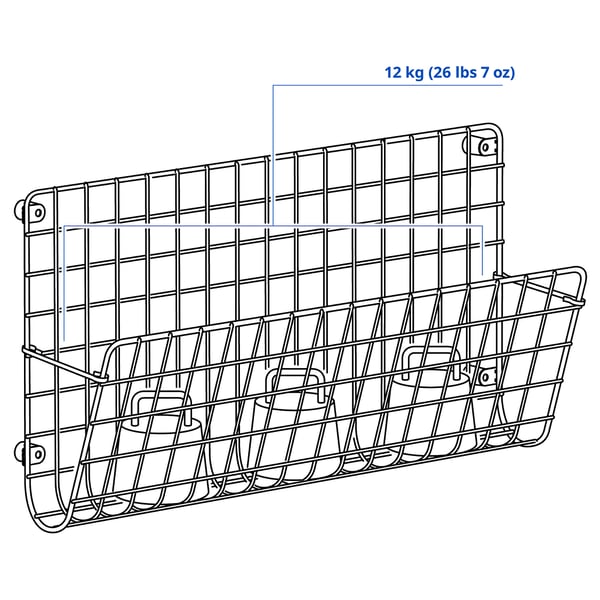 GREJIG Wall pocket, grey, 58x17x28 cm