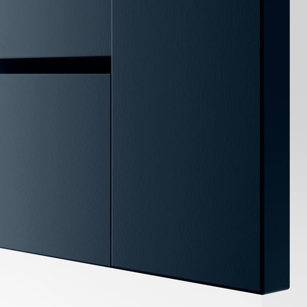 Sleek, modern cabinet with dark, textured panels and clean, beveled edges.