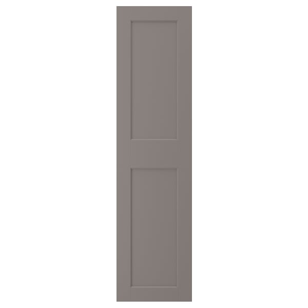 A GRIMO grey door with a modern classic design, featuring a two-panel shape with beveled edges.