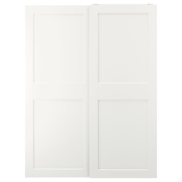 GRIMO white sliding wardrobe doors, modern & traditional panel design.