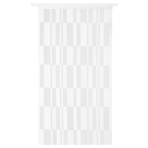 GULDFLENÖRT: white sheer panel curtain, rectangular, transparent, and opaque stripes for light effects.