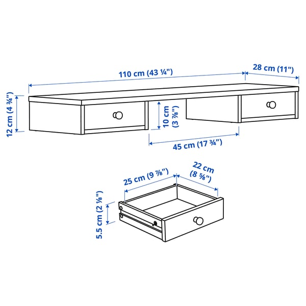 Illustration with measurements for the product: GULLABERG.