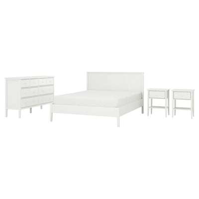GULLABERG Bedroom furniture, set of 4, white, 140x200 cm