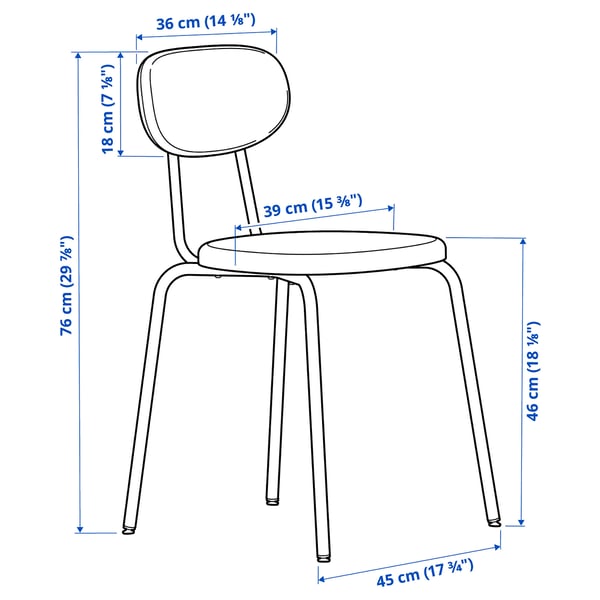 Illustration with measurements for the product: GUNDE.