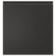 Black, modern cabinet front with sleek matt finish and integrated handles, featuring a clean, rectangular shape.