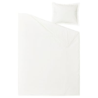 HAMPFLOCKEL white duvet set, crisp cotton, classic design.