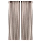 HANNALILL Curtains, 1 pair, light brown, 145x300 cm