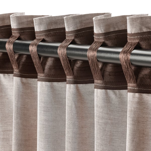 HANNALILL Curtains, 1 pair, light brown, 145x300 cm
