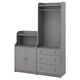 Option: Light gray HAUGA combo: wardrobe & dresser, modern & classic design, wood materials.
