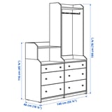 Illustration with measurements for the product: HAUGA.