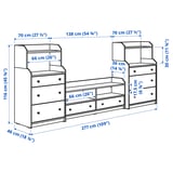 Illustration with measurements for the product: HAUGA.