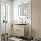 HAVBÄCK wash-stand, white basin, minimalist.