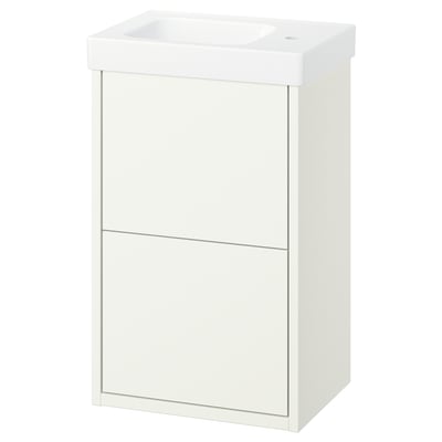 HAVBÄCK white bathroom cabinet, sleek design, two drawers, wall-mountable.