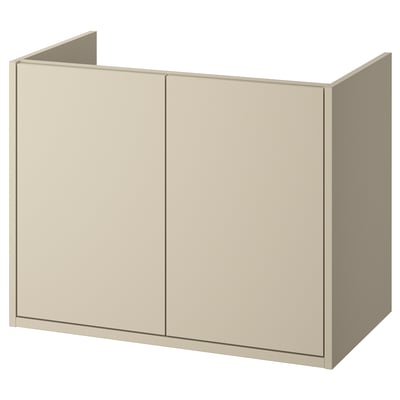 Havbaeck off-white bathroom cabinet, simple design, wall-mounted, sleek beige finish.