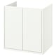 Option: Havbaeck: white, rectangular bathroom cabinet with clean lines and simple design. Two doors, wall-mounted or with legs.