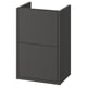 Option: This image displays a dark grey HAVBÄCK bathroom cabinet, featuring two drawers with a minimalist design and sleek, flat surfaces.