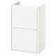 Option: White wall-mounted bathroom cabinet HAVBÄCK with full drawer storage.
