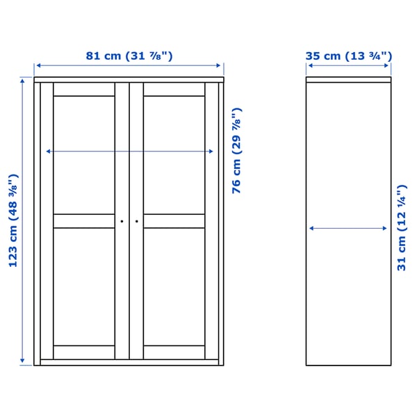 Illustration with measurements for the product: HAVSTA.