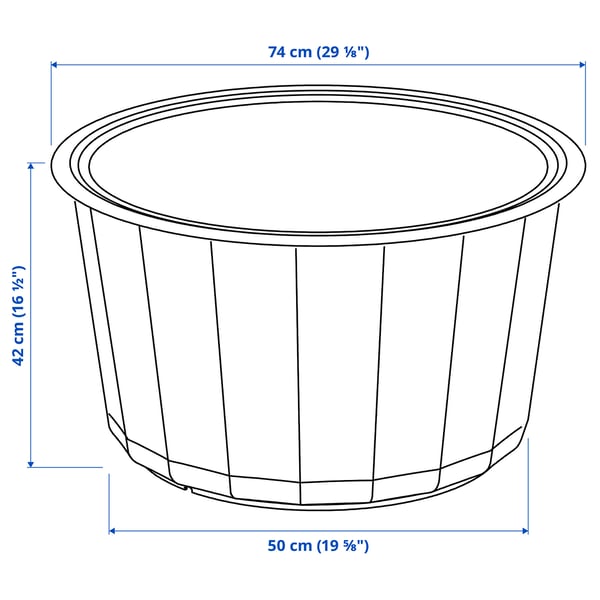 Illustration with measurements for the product: HAVSTEN.
