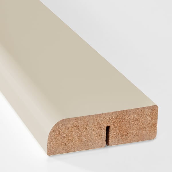 Smooth beige kitchen trim, modern design, clean lines.