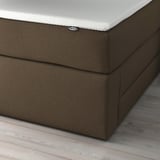 HEMFJÄLLET Divan bed with storage, Valevåg firm/Nordberget Tonerud dark grey-brown, 180x200 cm
