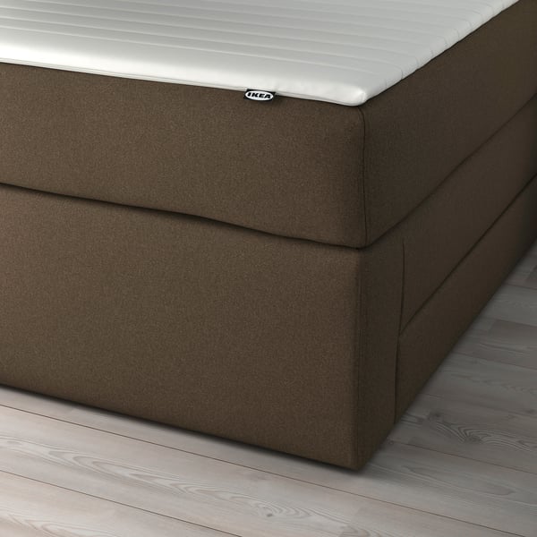 HEMFJÄLLET Divan bed with storage, Vesteröy medium firm/Nisseholm Tonerud dark grey-brown, 160x200 cm