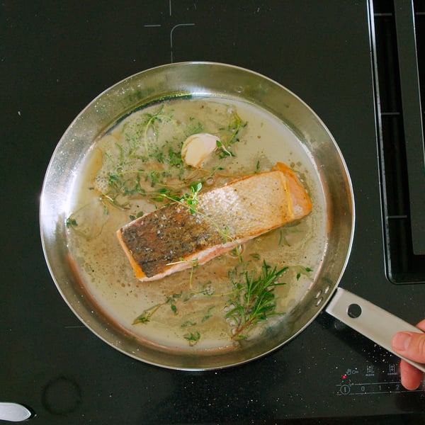 HEMKOMST Frying pan, stainless steel, 28 cm