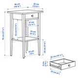 Illustration with measurements for the product: HEMNES.